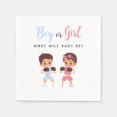 Boxing Baby Pink or Blue Gender Reveal Napkins Serviette (Vorderseite)