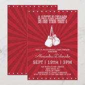 Boxing Baby Shower Einladung (Vorne/Hinten)