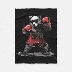 Boxing Bär Liebhaber Boxhandschuhe Kickboxen Lusti Fleecedecke
