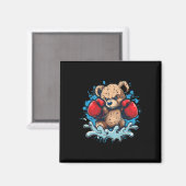 Boxing Bear Lover Boxing Gloves Kickboxing Funny B Magnet (Vorderseite/Rückseite)