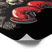 Boxing Bear Lover Boxing Gloves Kickboxing Funny B Poster (Ecke)