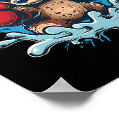 Boxing Bear Lover Boxing Gloves Kickboxing Funny B Poster (Ecke)