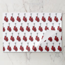 Boxing Birthday Party Red Gloves Paper Tischsets