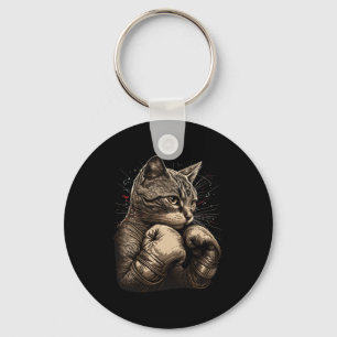 Boxing Boxer Funny Cat Grafik für Männer Frauen G Schlüsselanhänger
