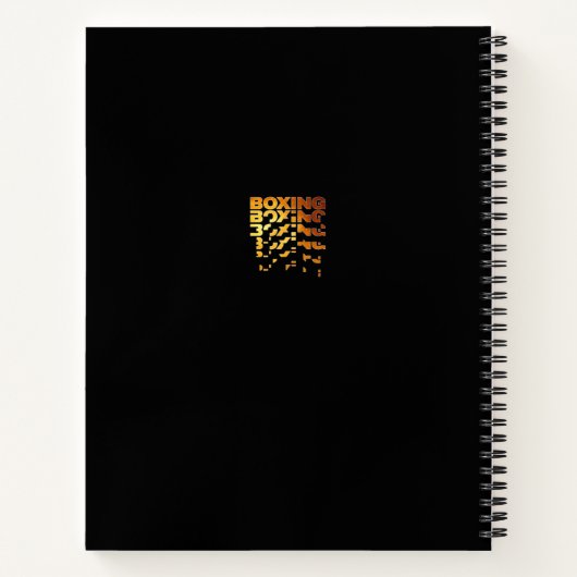 Boxing Boxer Graphic Word Art Notizblock (Rückseite)