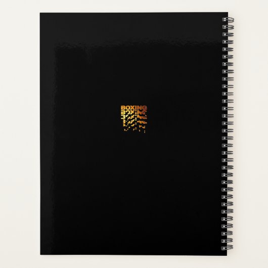 Boxing Boxer Graphic Word Art Planer (Rückseite)
