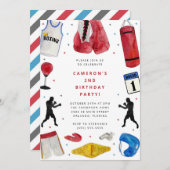 Boxing Boy Birthday Party Invitation Einladung (Vorne/Hinten)