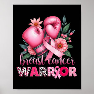 Boxing Brustkrebs Krieger rosa Brustkrebs Aw Poster
