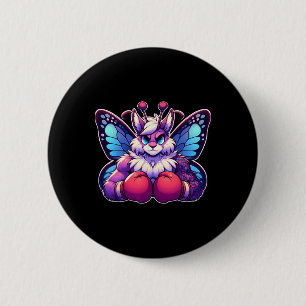 Boxing Butterfly Boxer Kickboxer Mixed Martial Art Button