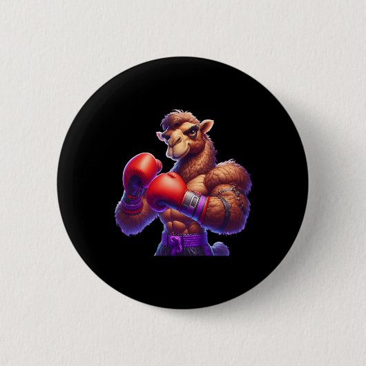 Boxing Camel Boxer Kickboxer Mixed Martial Arts Fi Button (Vorderseite)