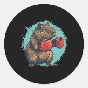 Boxing Capybyra Liebhaber Boxhandschuhe Kickboxen Runder Aufkleber