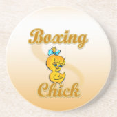 Boxing Chick Getränkeuntersetzer (Vorne)