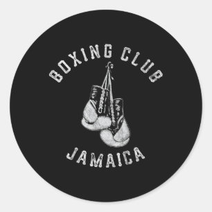 Boxing Club Jamaica Gloves Fighter Runder Aufkleber