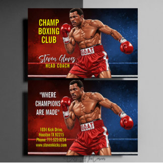 Boxing Coach Trainer Gym Sports G.O.A.T Visitenkarte
