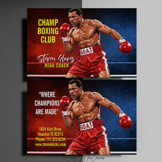 Boxing Coach Trainer Gym Sports G.O.A.T  Visitenkarte