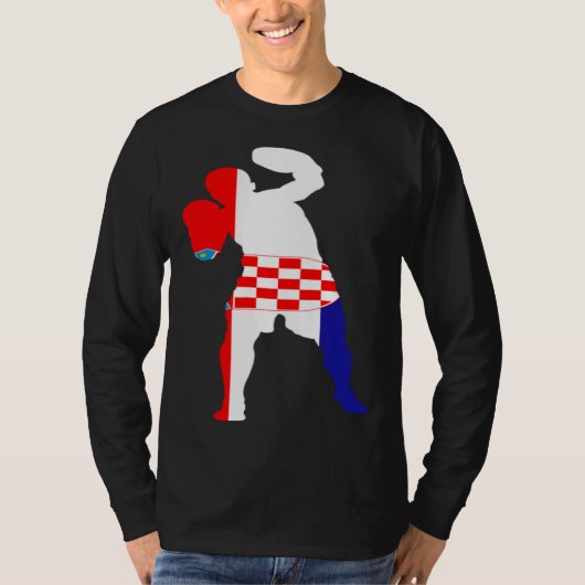Boxing Croatia Flag Men Boys Box Male Competitive T-Shirt (Vorderseite)