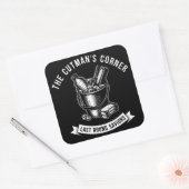 Boxing Cutman Eimer Vintage Design Quadratischer Aufkleber (Umschlag)