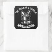 Boxing Cutman Eimer Vintage Design Quadratischer Aufkleber (Tasche)