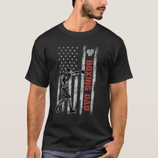 Boxing Dad American Flag Father's Day 4th Of July T-Shirt (Vorderseite)