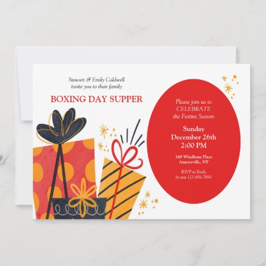 Boxing Day Oval Einladung (Vorderseite)