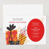 Boxing Day Oval Einladung (Vorne/Hinten)