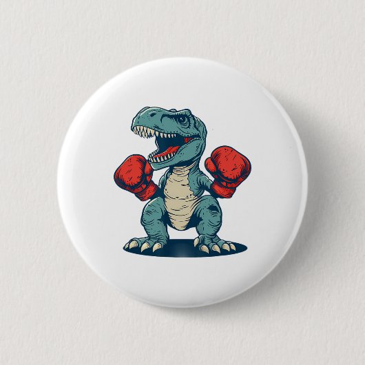 Boxing Dinosaur Boxer Dino Kickboxing T-rex Boxing Button (Vorderseite)