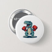 Boxing Dinosaur Boxer Dino Kickboxing T-rex Boxing Button (Vorne & Hinten)