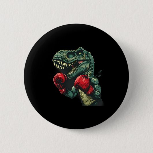 Boxing Dinosaur Boxer Dino Kickboxing T-rex Boxing Button (Vorderseite)