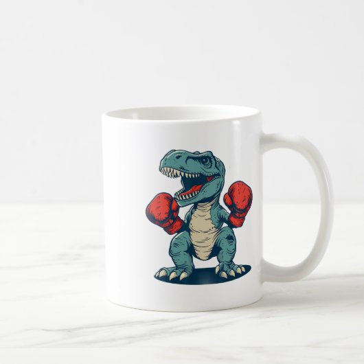 Boxing Dinosaur Boxer Dino Kickboxing T-rex Boxing Kaffeetasse (Rechts)