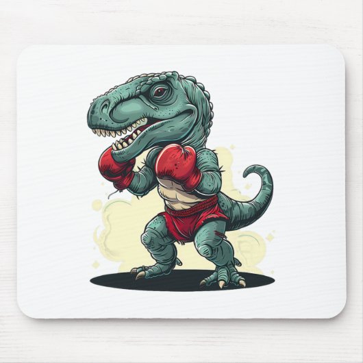 Boxing Dinosaur Boxer Dino Kickboxing T-rex Boxing Mousepad (Vorne)