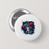 Boxing Dinosaur Boxer T-rex Kickboxing Dino Boxing Button (Vorne & Hinten)