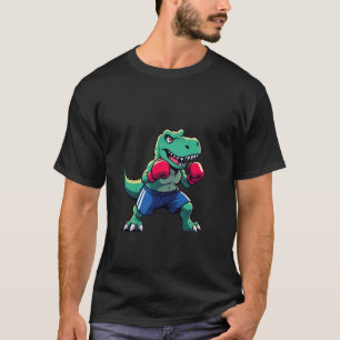 Boxing Dinosaur Cartoon Illustration T-Shirt
