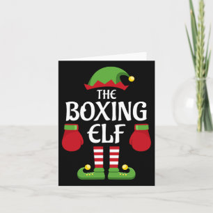 Boxing Elf Familie Matching Group Weihnachtsboxer Karte