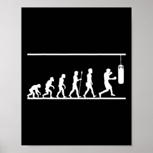Boxing Evolution Fun Comical Sport Geschenk Poster