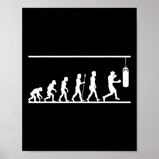 Boxing Evolution Fun Comical Sport Geschenk Poster (Vorne)