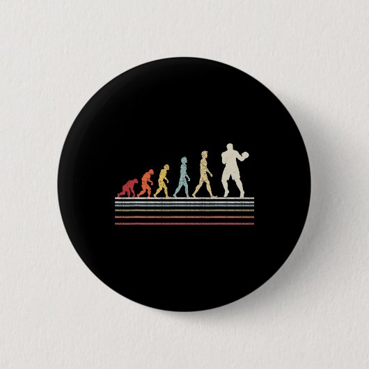 Boxing Evolution Funny Boxer Geschenk Retro Vintag Button (Vorderseite)