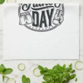 Boxing Father Day Vintage Engraving Shirt Design_1 Geschirrtuch (Gefaltet)