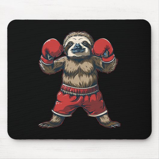 Boxing Faultier Liebhaber Boxhandschuhe Kickboxen  Mousepad (Vorne)