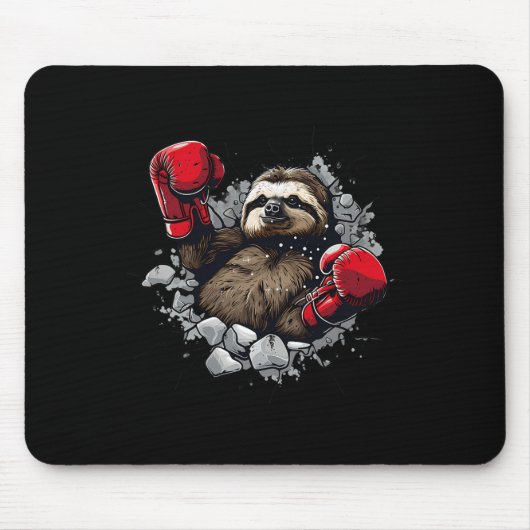Boxing Faultier Liebhaber Boxhandschuhe Kickboxen Mousepad (Vorne)