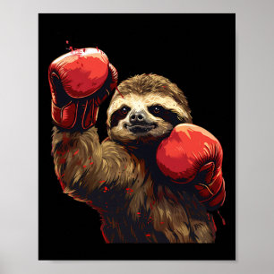 Boxing Faultier Liebhaber Boxhandschuhe Kickboxen Poster