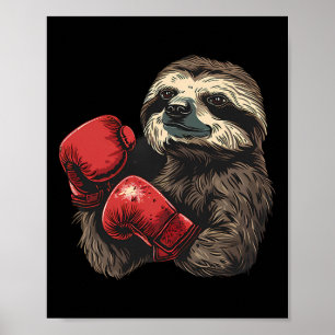 Boxing Faultier Liebhaber Boxhandschuhe Kickboxen Poster