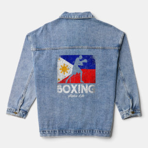 Boxing Filipino Style Philippine Flag Boxing Filip Jeansjacke
