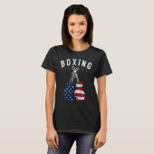 Boxing For Him Dad Men Box Gloves American Flag U T-Shirt (Vorne ganz)