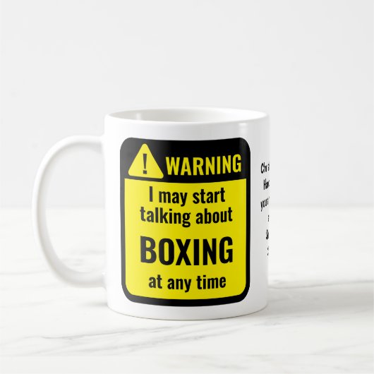 Boxing Funny Personalized Warning Kaffeetasse (Links)