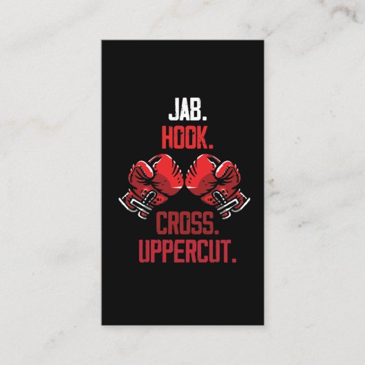 Boxing Gloves Commands Jab Hook Cross Visitenkarte (Vorderseite)