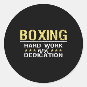 Boxing Hard Work and Dedication - Kickboxing Gym B Runder Aufkleber
