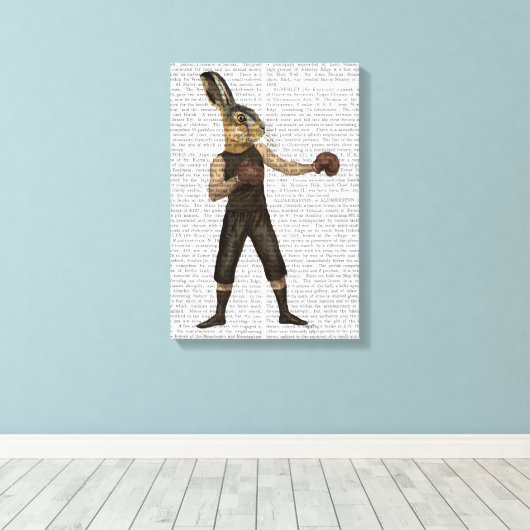 Boxing Hare Leinwanddruck (Insitu (Holzboden))