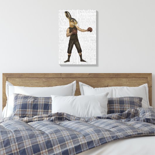 Boxing Hare Leinwanddruck (Insitu (Schlafzimmer))