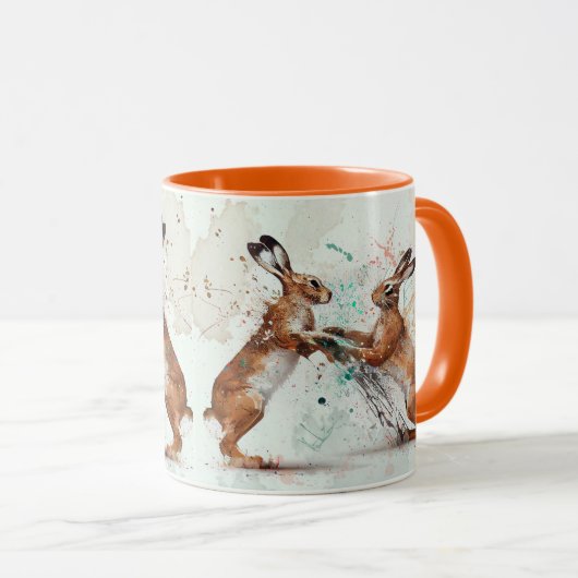 Boxing Hares Tasse (VorderseiteRechts)