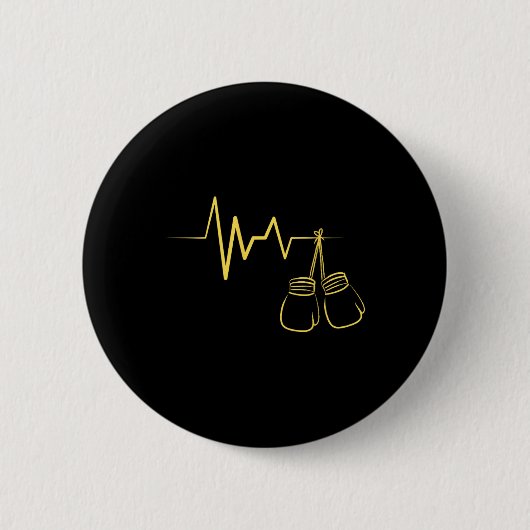 Boxing Heartbeat Design Niedlich Boxing Lover Boxe Button (Vorderseite)